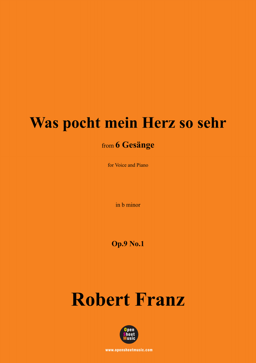 R. Franz-Was pocht mein Herz so sehr,in b minor Piano, Vocal scores gallery preview page 1