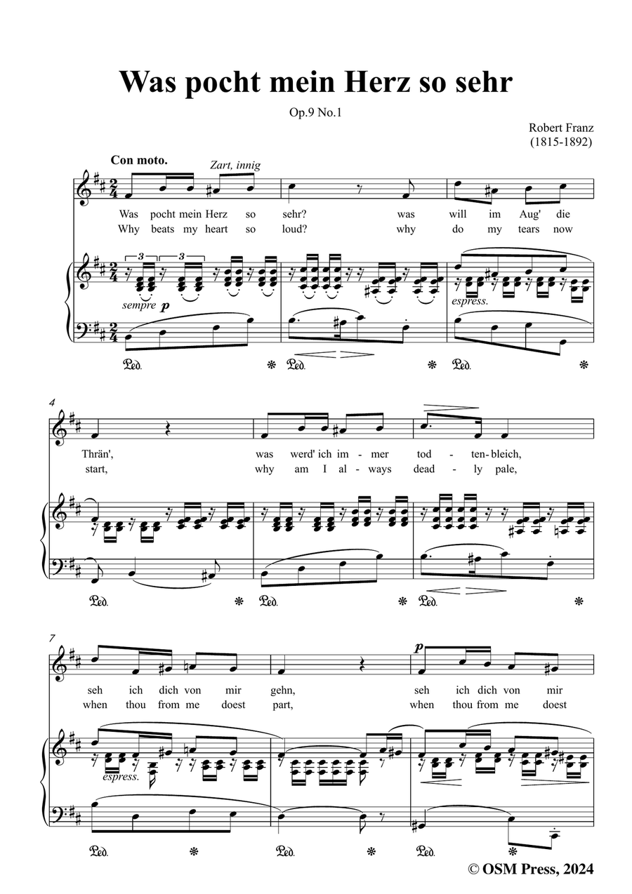 R. Franz-Was pocht mein Herz so sehr,in b minor Piano, Vocal scores gallery preview page 3