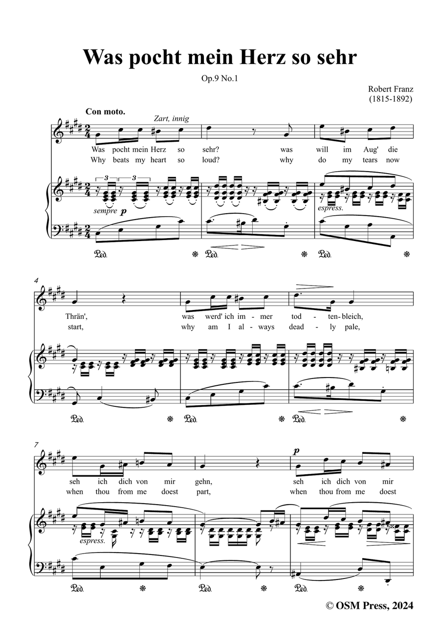 R. Franz-Was pocht mein Herz so sehr,in c sharp minor Piano, Vocal scores gallery preview page 3
