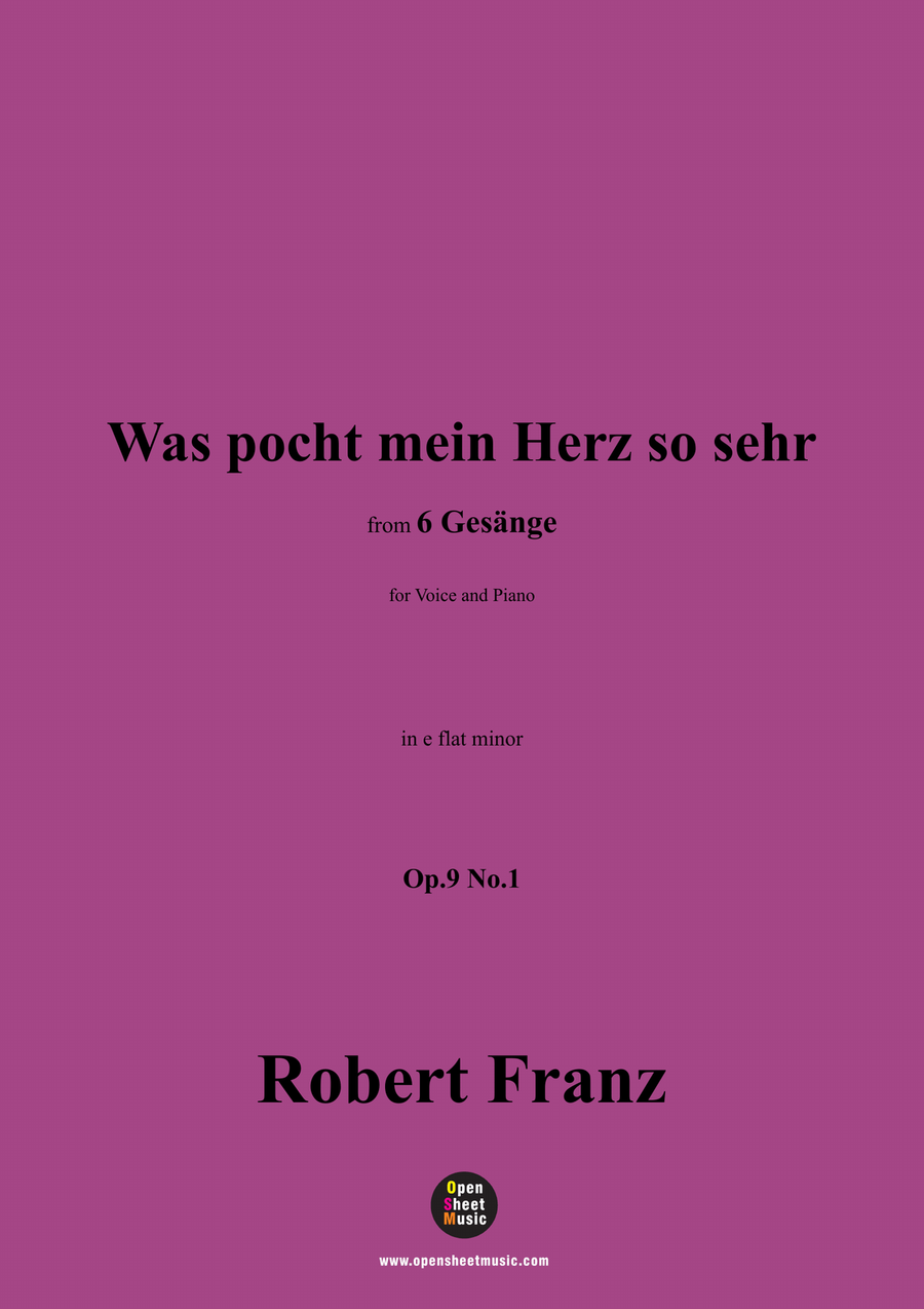 R. Franz-Was pocht mein Herz so sehr,in e flat minor Piano, Vocal scores gallery preview page 1