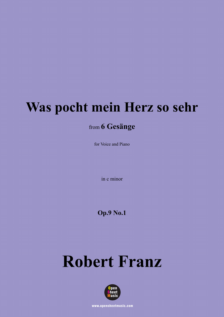 R. Franz-Was pocht mein Herz so sehr,in c minor Piano, Vocal scores gallery preview page 1