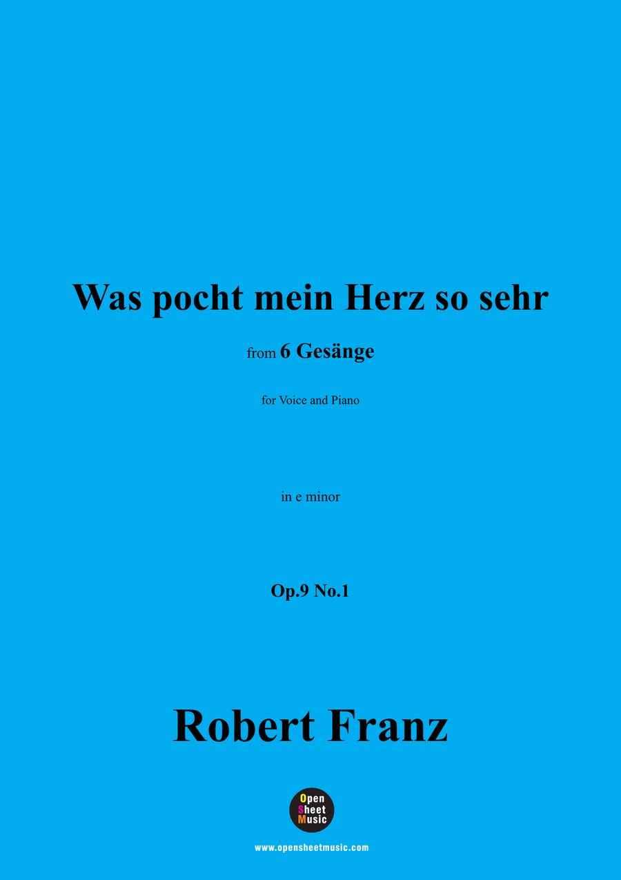 R. Franz-Was pocht mein Herz so sehr,in e minor Piano, Vocal scores gallery preview page 1