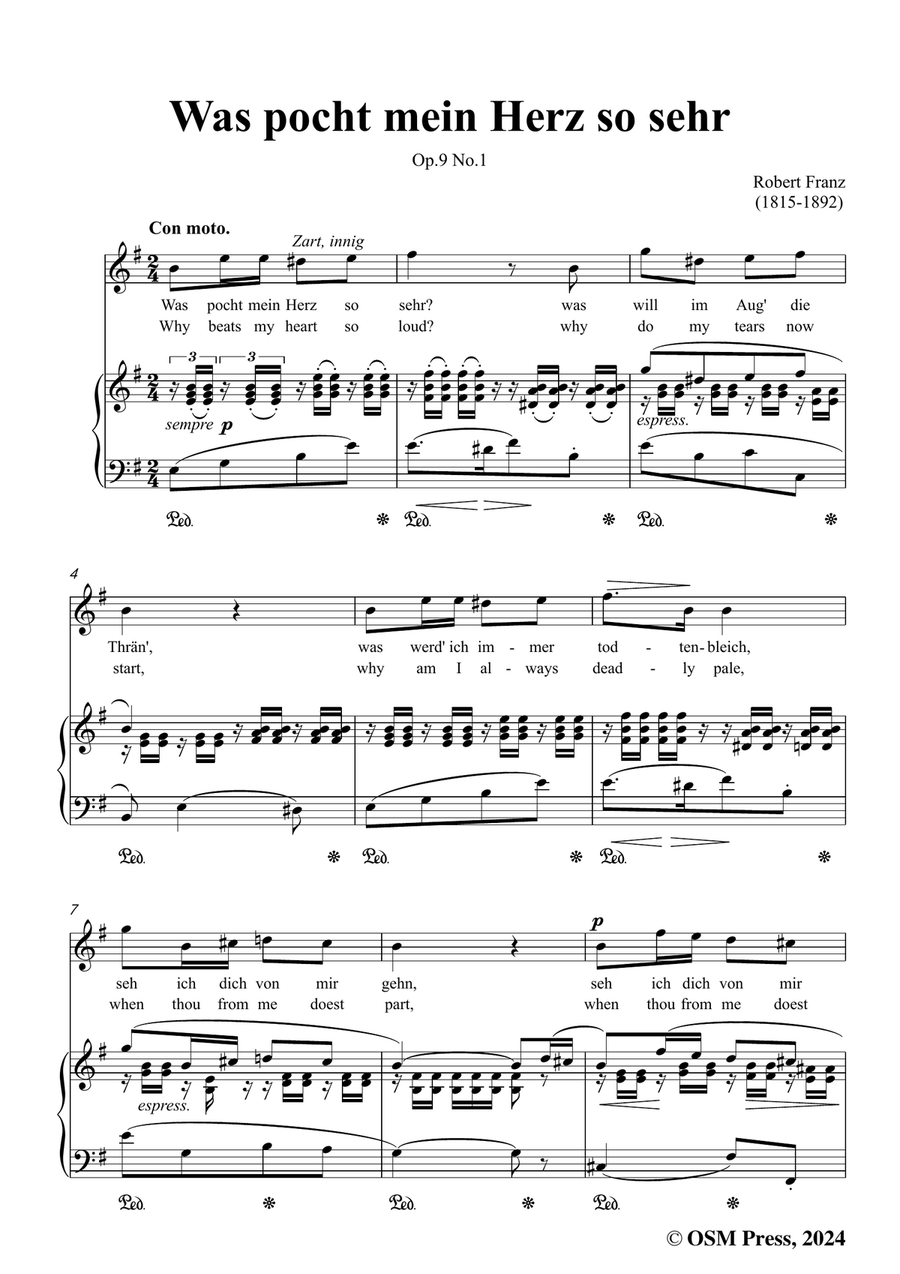 R. Franz-Was pocht mein Herz so sehr,in e minor Piano, Vocal scores gallery preview page 3