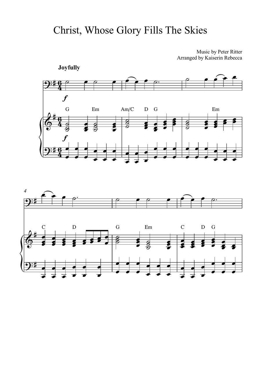 Christ, Whose Glory Fills The Skies Piano scores gallery preview page 1