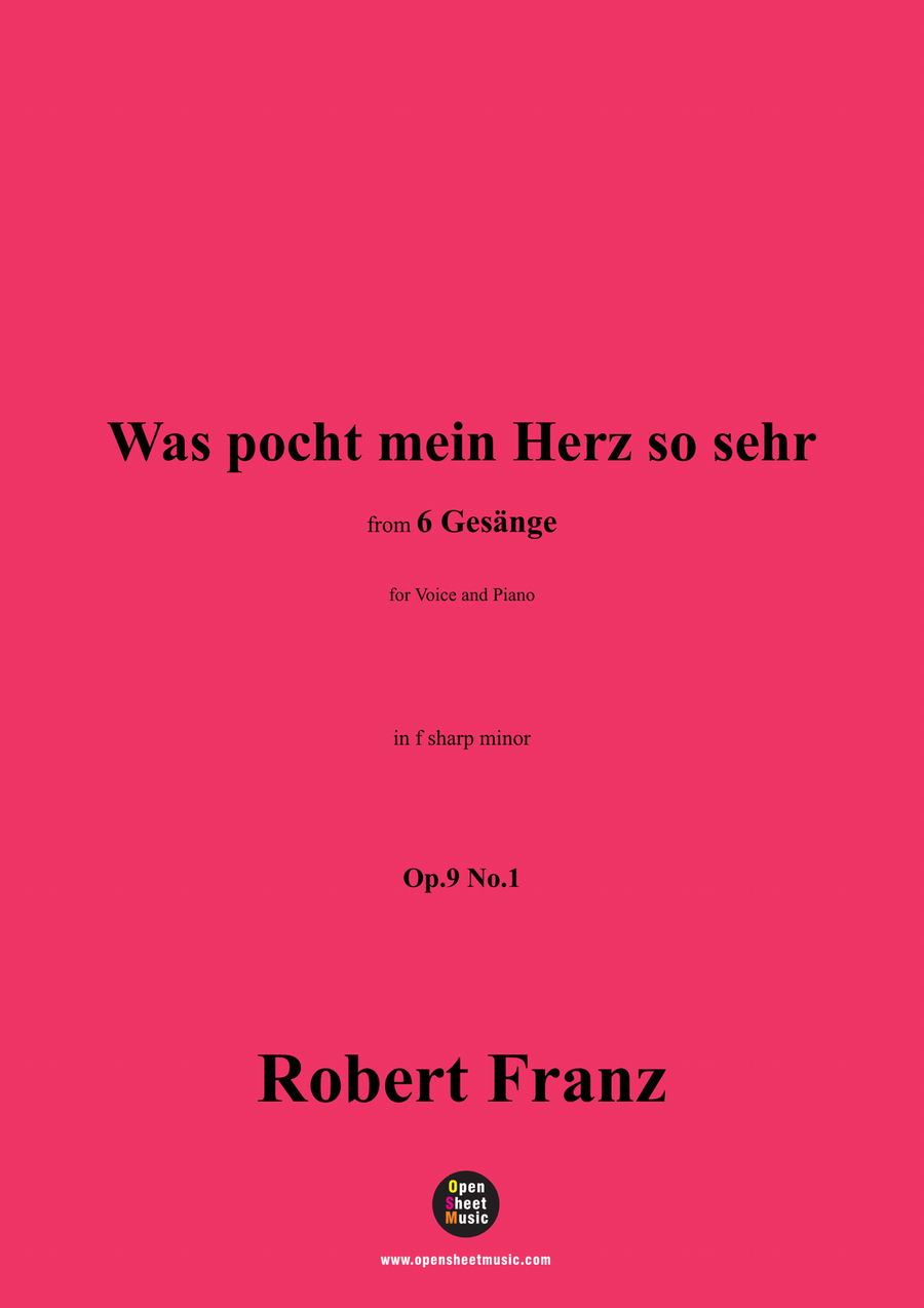 R. Franz-Was pocht mein Herz so sehr,in f sharp minor Piano, Vocal scores gallery preview page 1