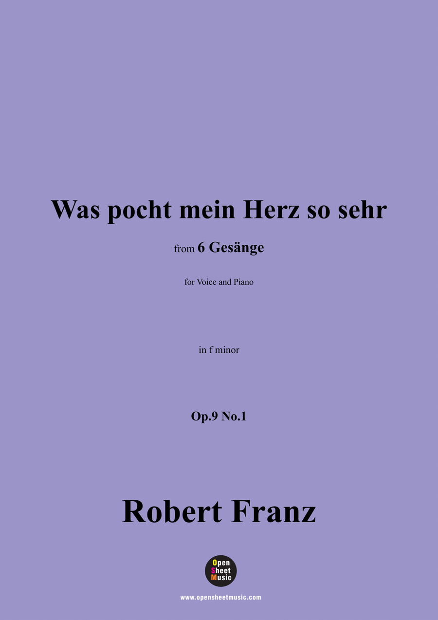 R. Franz-Was pocht mein Herz so sehr,in f minor Piano, Vocal scores gallery preview page 1