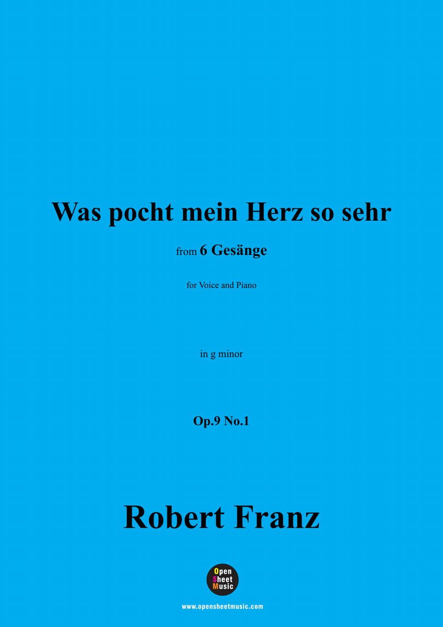 R. Franz-Was pocht mein Herz so sehr,in g minor Piano, Vocal scores gallery preview page 1