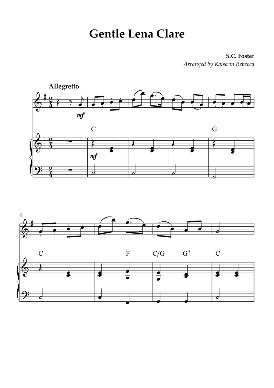Gentle Lena Clare Gentle Lena Clare English Horn scores gallery preview page 1