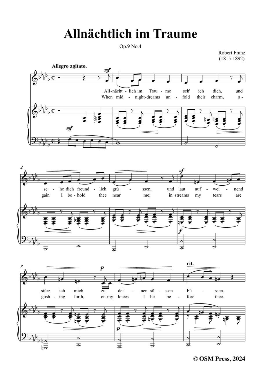 R. Franz-Allnachtlich im Traume,in b flat minor Piano, Vocal scores gallery preview page 3