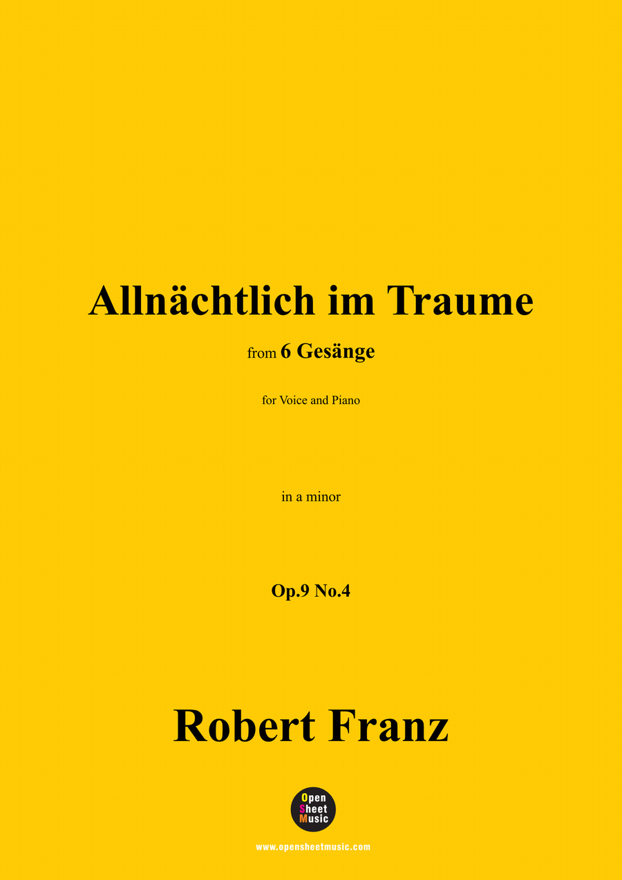 R. Franz-Allnachtlich im Traume,in a minor Piano, Vocal scores gallery preview page 1