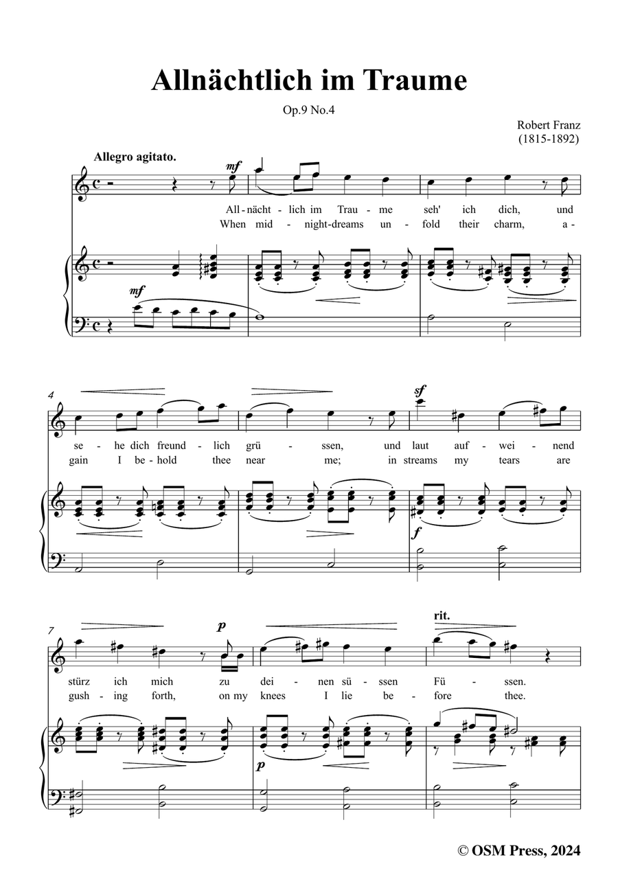 R. Franz-Allnachtlich im Traume,in a minor Piano, Vocal scores gallery preview page 3
