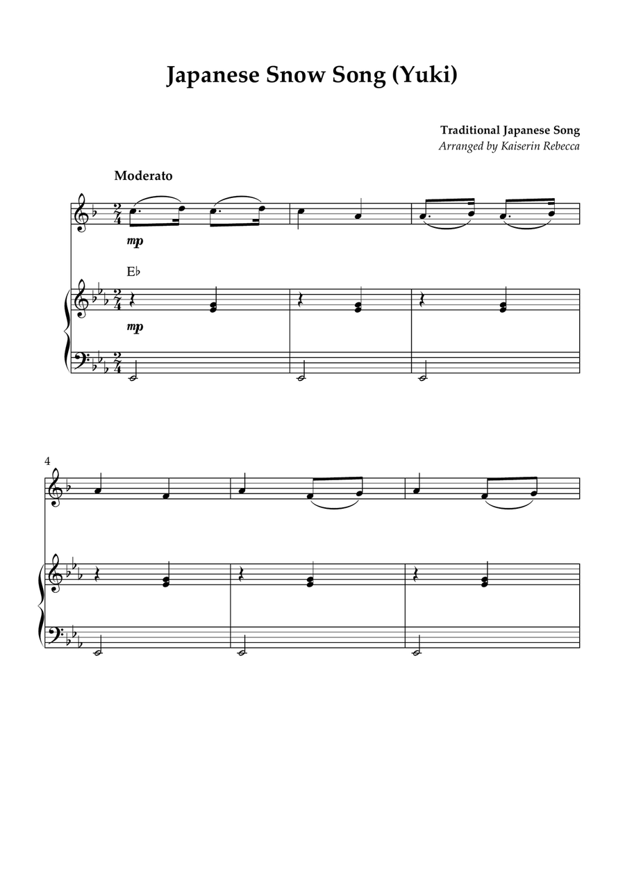 Japanese Snow Song (Yuki) Tenor Saxophone scores gallery preview page 1