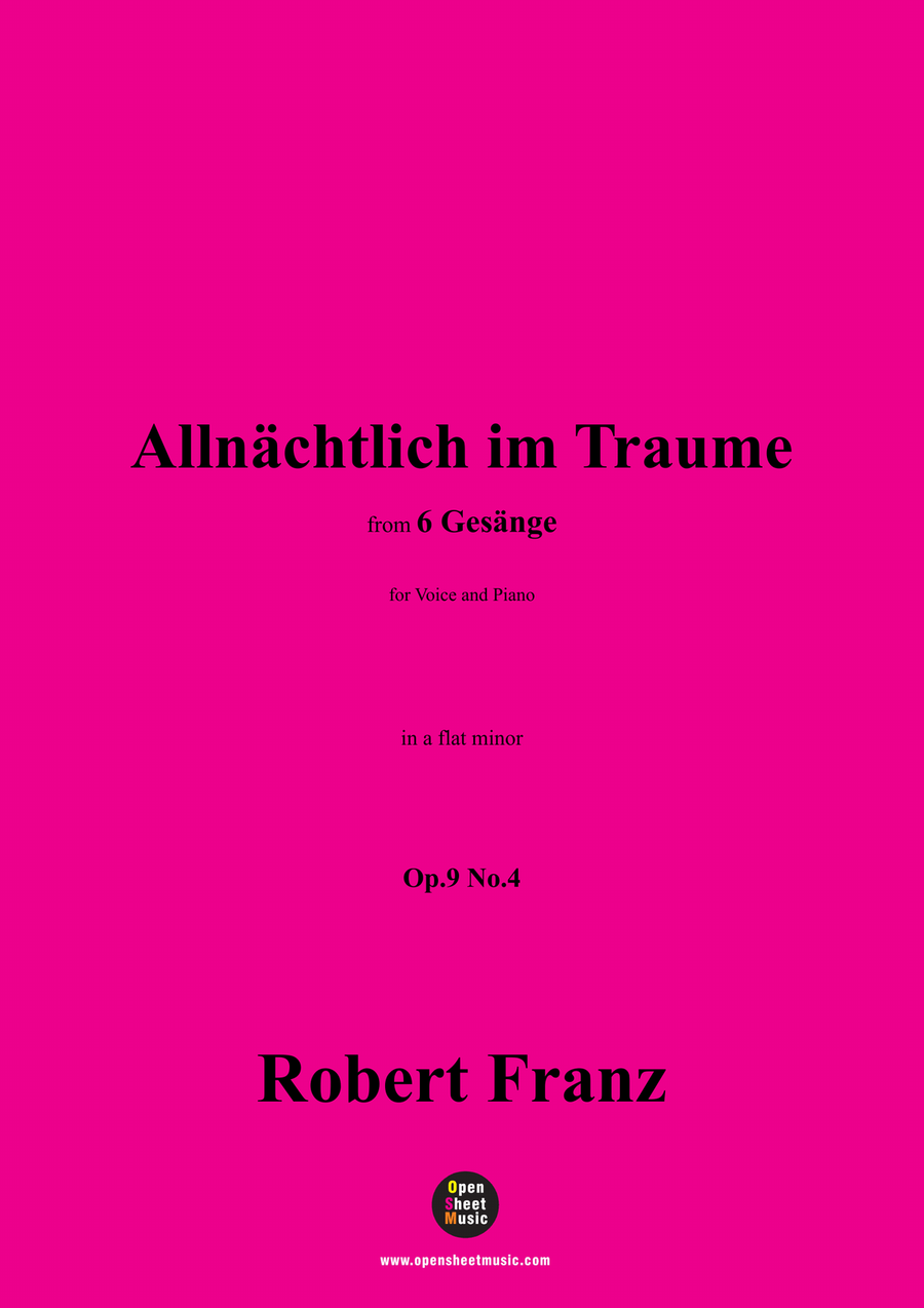R. Franz-Allnachtlich im Traume,in a flat minor Piano, Vocal scores gallery preview page 1