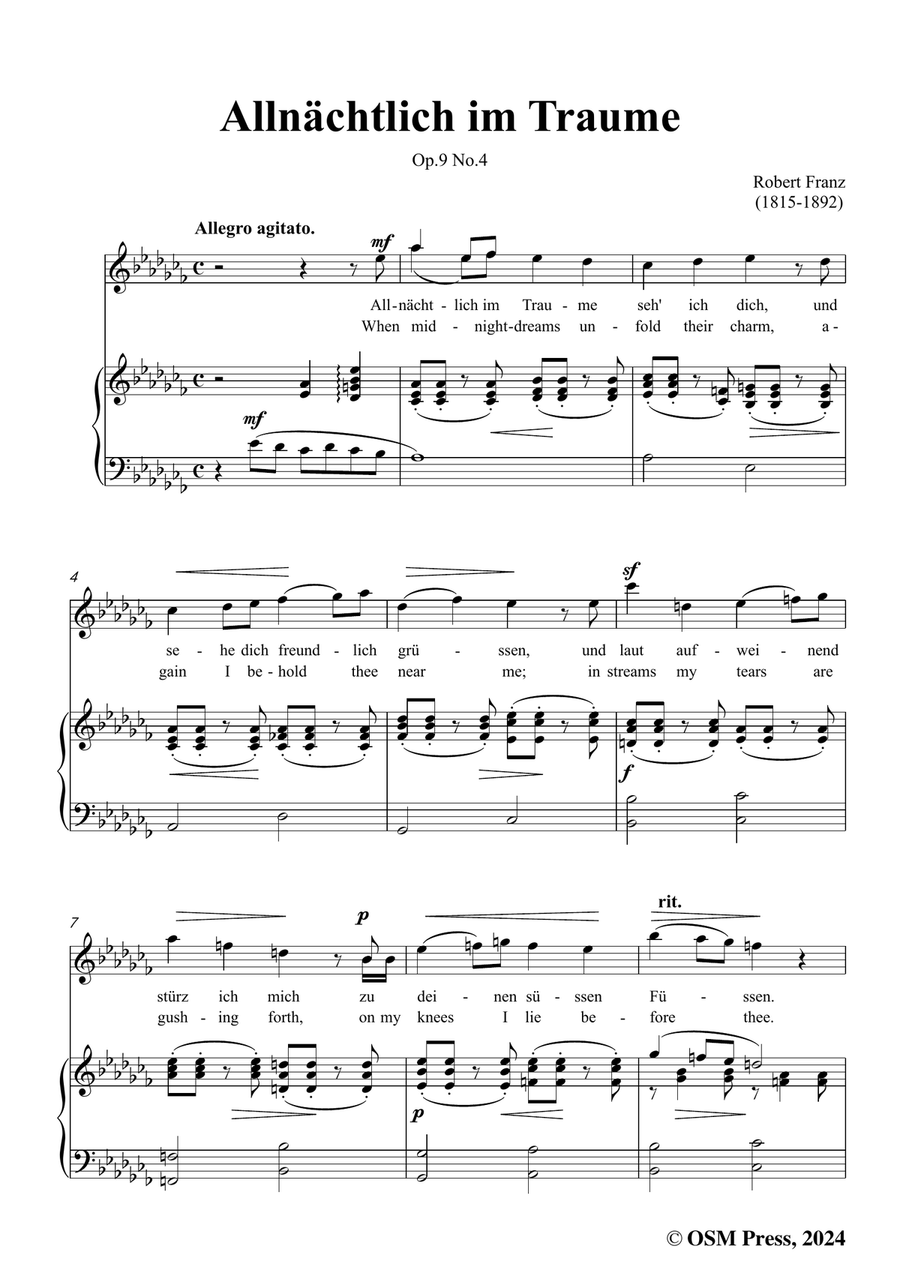 R. Franz-Allnachtlich im Traume,in a flat minor Piano, Vocal scores gallery preview page 3