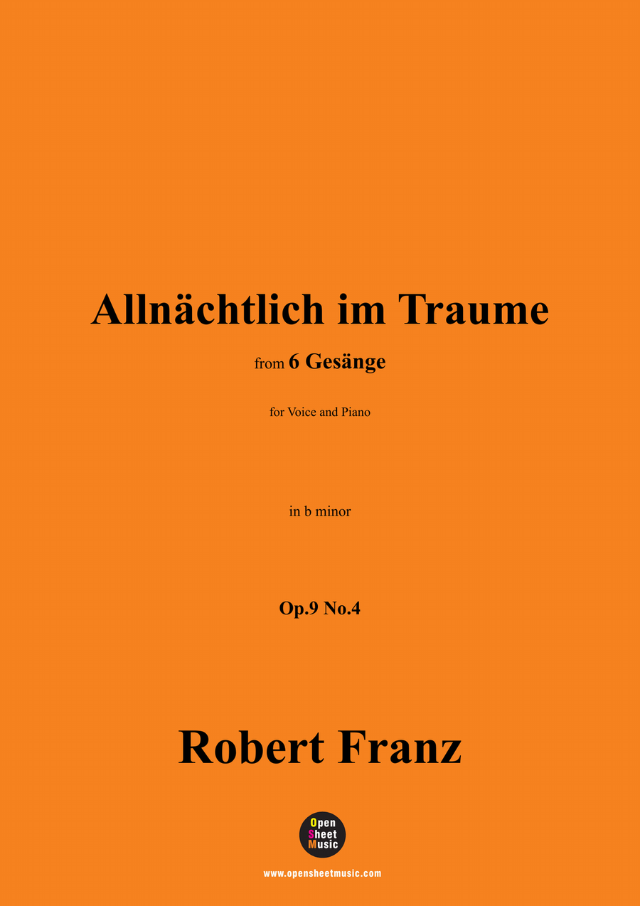 R. Franz-Allnachtlich im Traume,in b minor Piano, Vocal scores gallery preview page 1