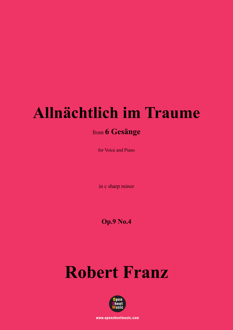 R. Franz-Allnachtlich im Traume,in c sharp minor Piano, Vocal scores gallery preview page 1