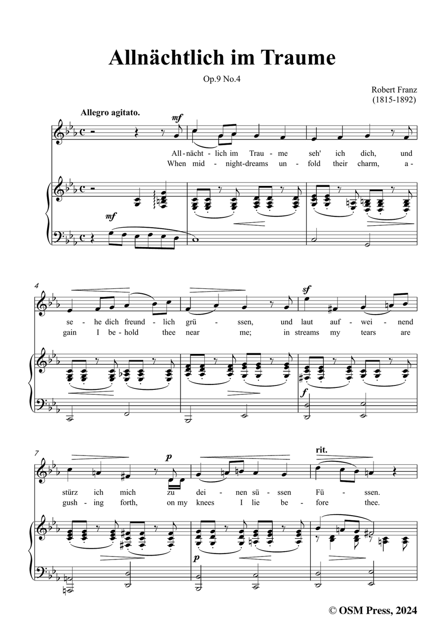 R. Franz-Allnachtlich im Traume,in c minor Piano, Vocal scores gallery preview page 3