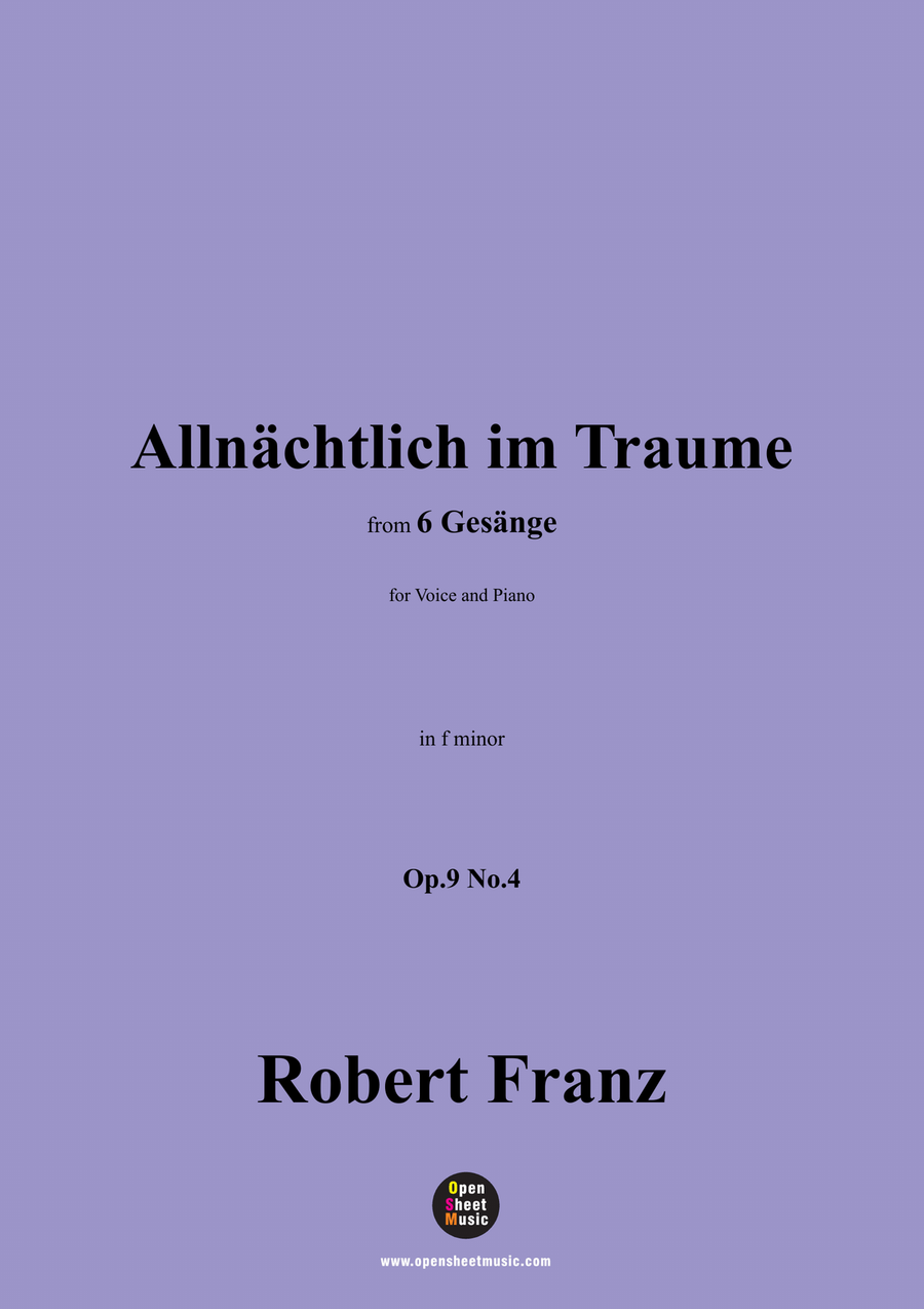 R. Franz-Allnachtlich im Traume,in f minor Piano, Vocal scores gallery preview page 1