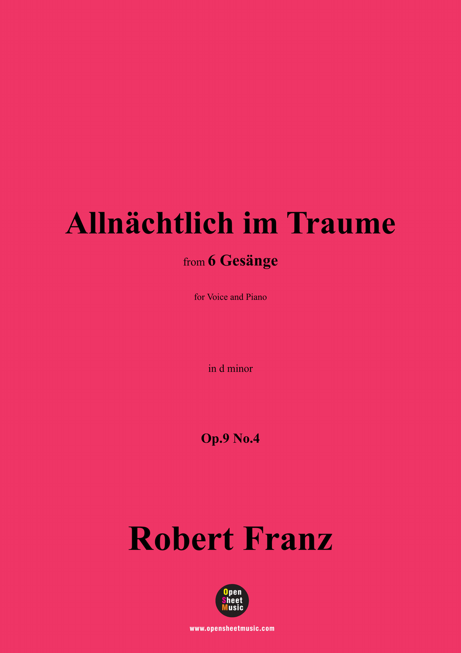 R. Franz-Allnachtlich im Traume,in d minor Piano, Vocal scores gallery preview page 1