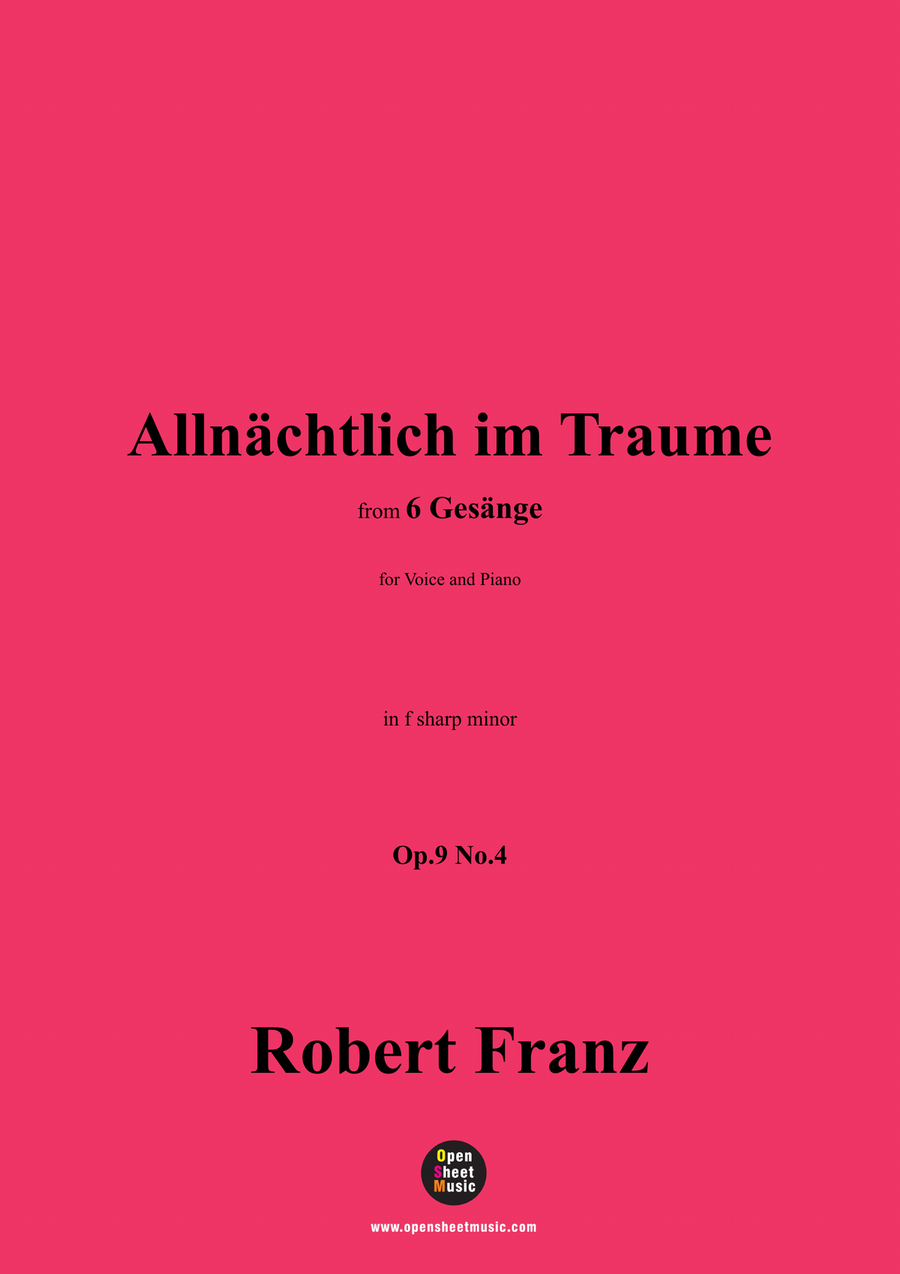 R. Franz-Allnachtlich im Traume,in f sharp minor Piano, Vocal scores gallery preview page 1