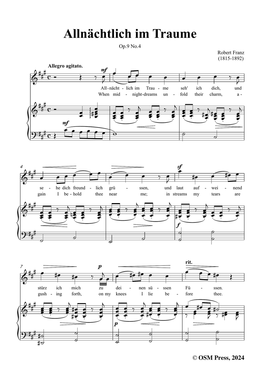 R. Franz-Allnachtlich im Traume,in f sharp minor Piano, Vocal scores gallery preview page 3