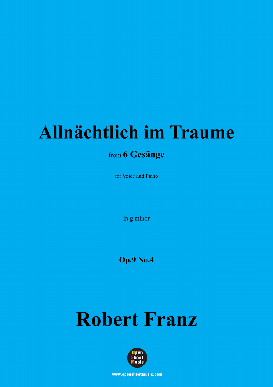 R. Franz-Allnachtlich im Traume,in g minor Piano, Vocal scores gallery preview page 1