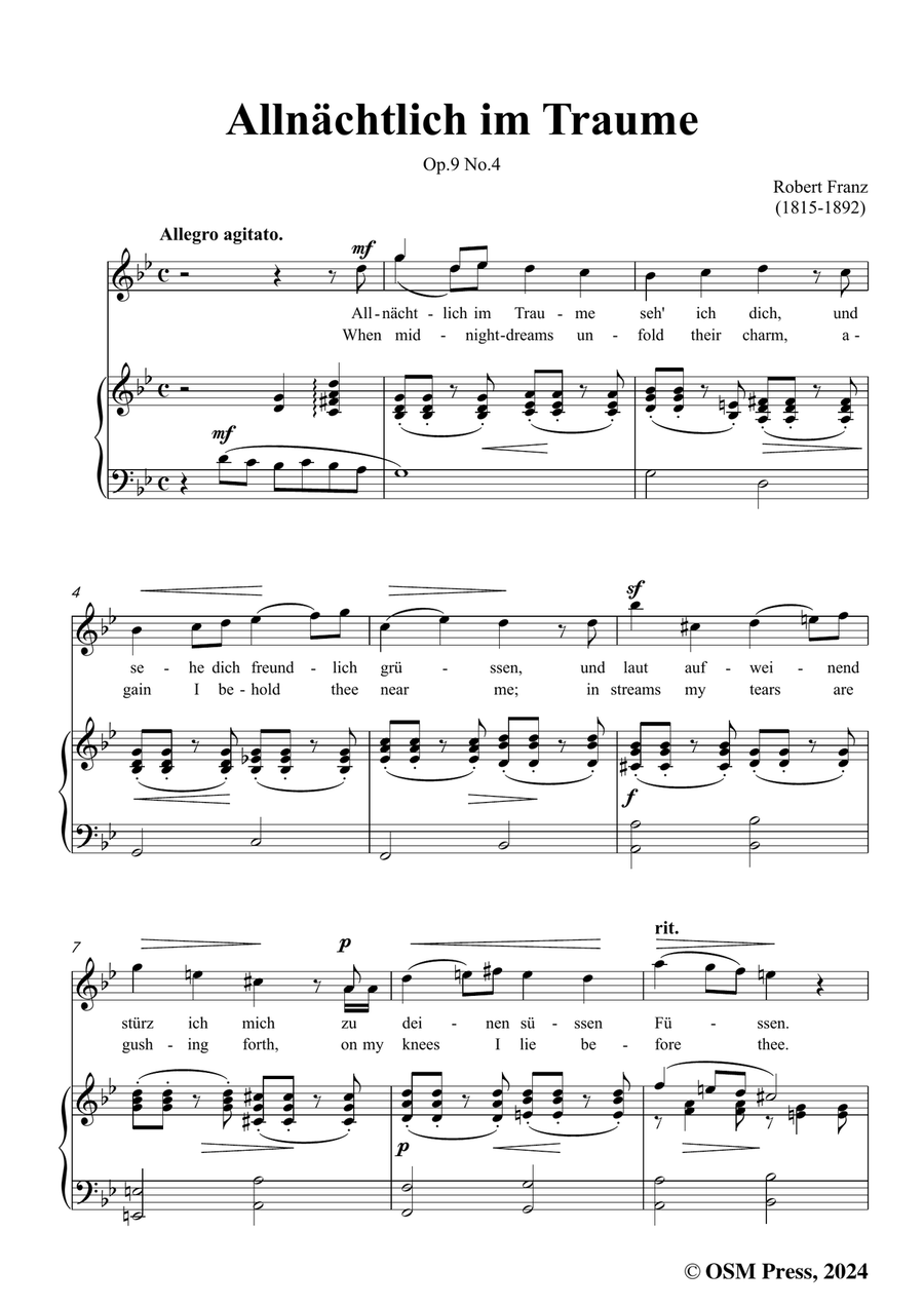 R. Franz-Allnachtlich im Traume,in g minor Piano, Vocal scores gallery preview page 3