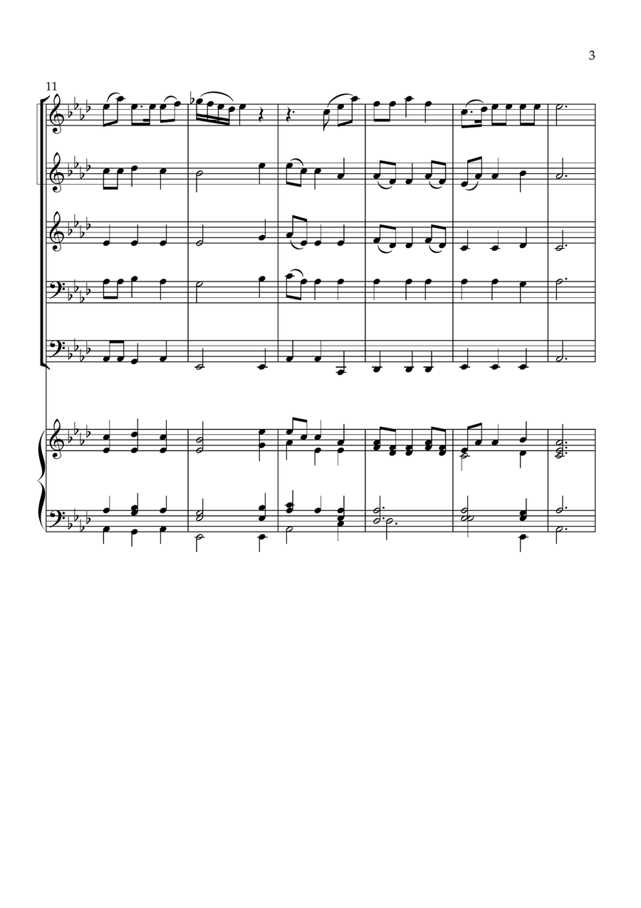 Oh, for a Thousand Tongues to Sing, for brass quintet & organ Brass Quintet scores gallery preview page 3