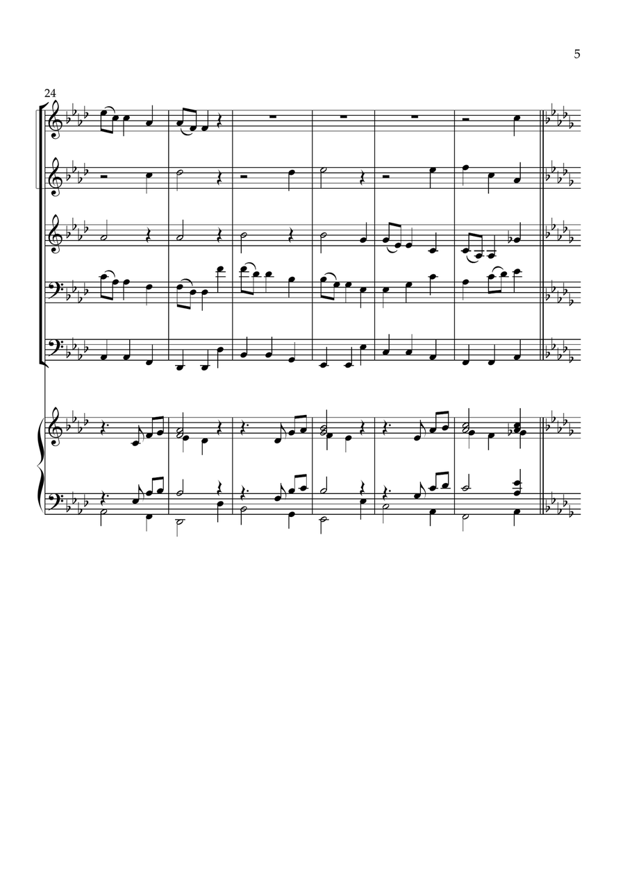 Oh, for a Thousand Tongues to Sing, for brass quintet & organ Brass Quintet scores gallery preview page 5