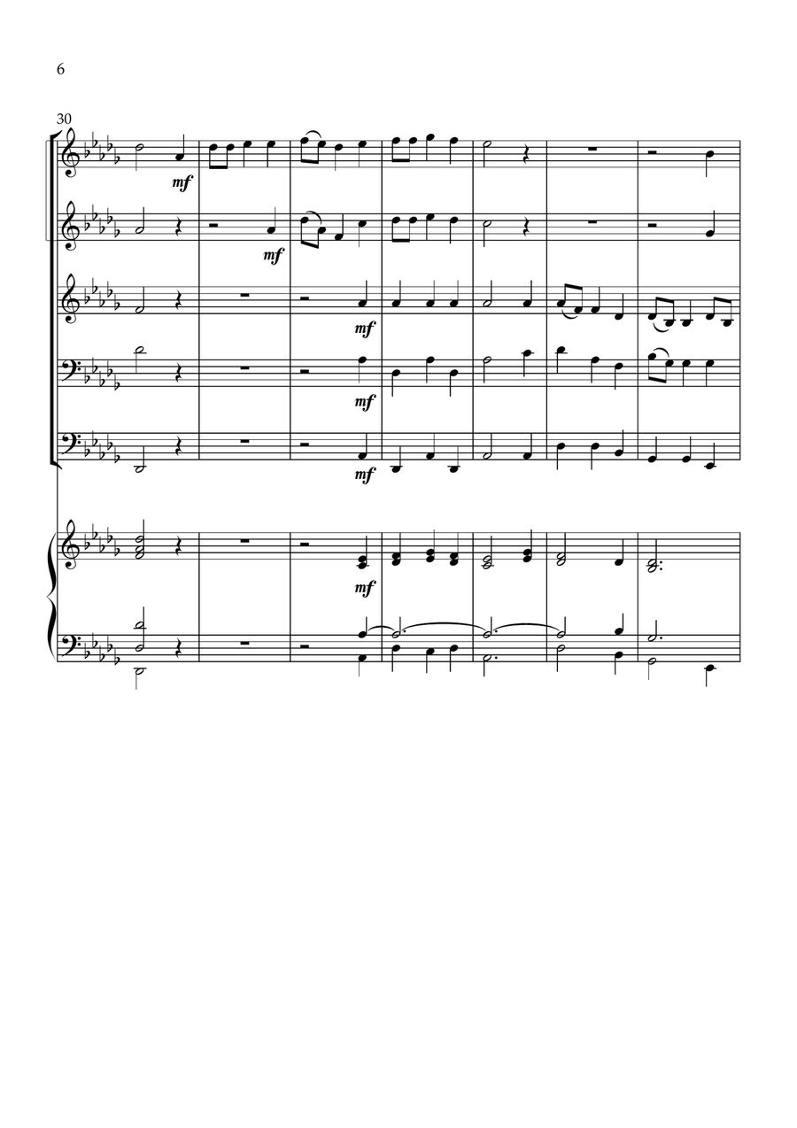 Oh, for a Thousand Tongues to Sing, for brass quintet & organ Brass Quintet scores gallery preview page 6