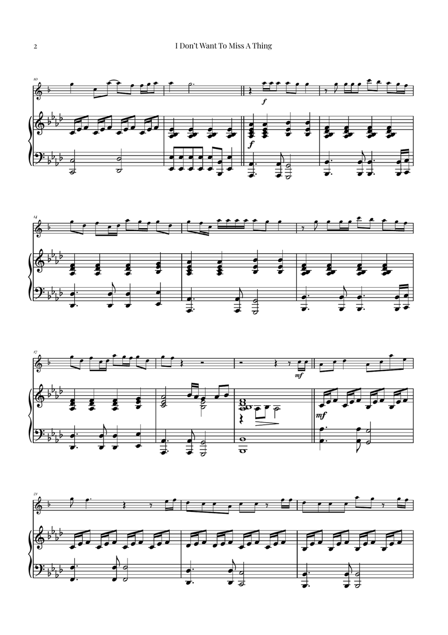 I Don't Want To Miss A Thing Alto Saxophone scores gallery preview page 2