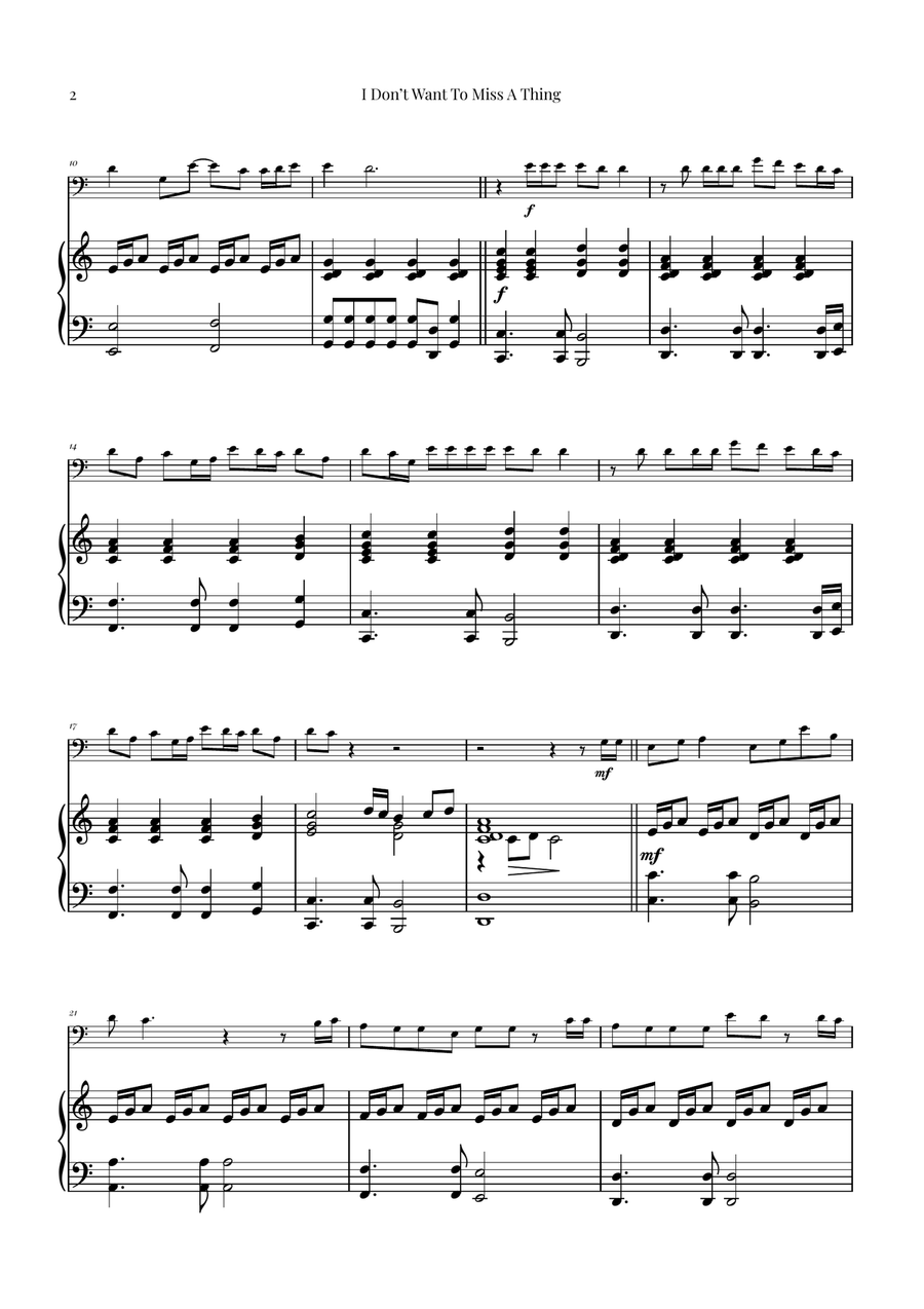 I Don't Want To Miss A Thing Piano scores gallery preview page 2