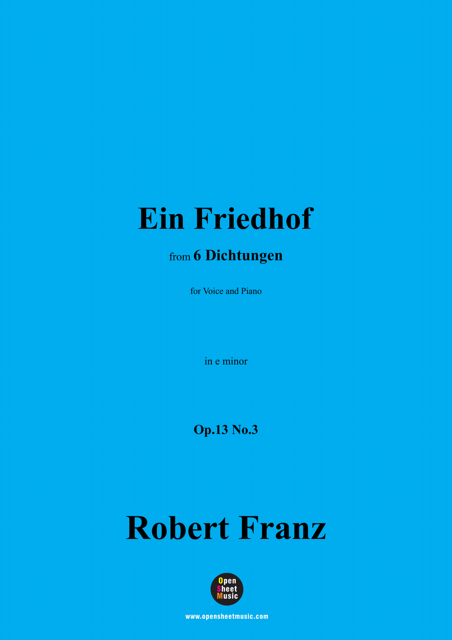R. Franz-Ein Friedhof,in e minor Piano, Vocal scores gallery preview page 1