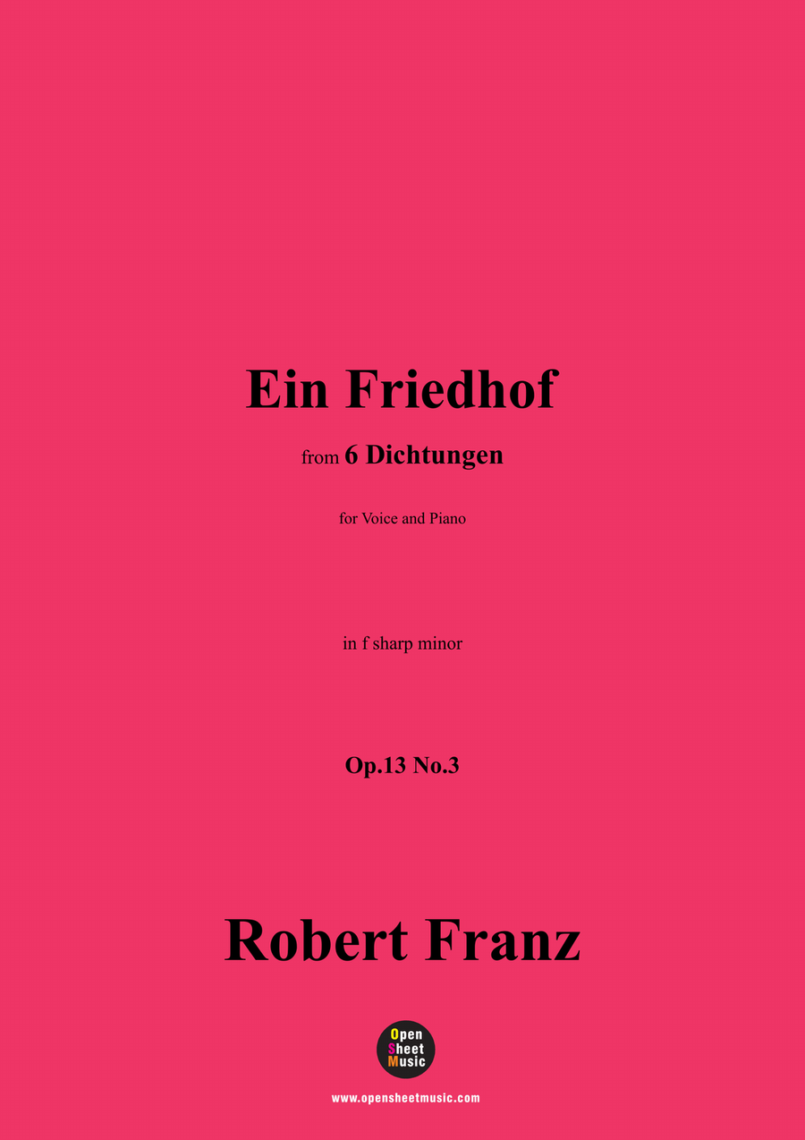 R. Franz-Ein Friedhof,in f sharp minor Piano, Vocal scores gallery preview page 1