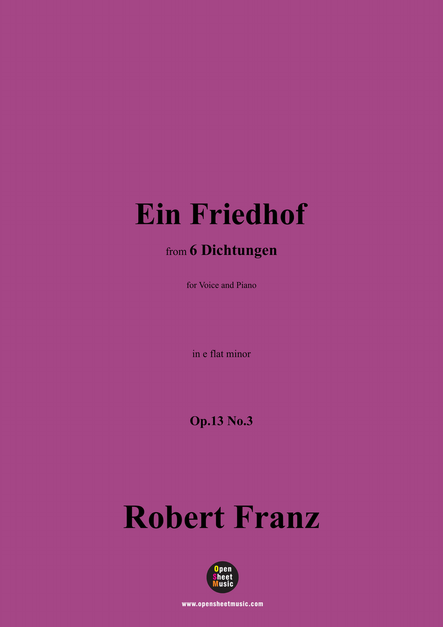 R. Franz-Ein Friedhof,in e flat minor Piano, Vocal scores gallery preview page 1