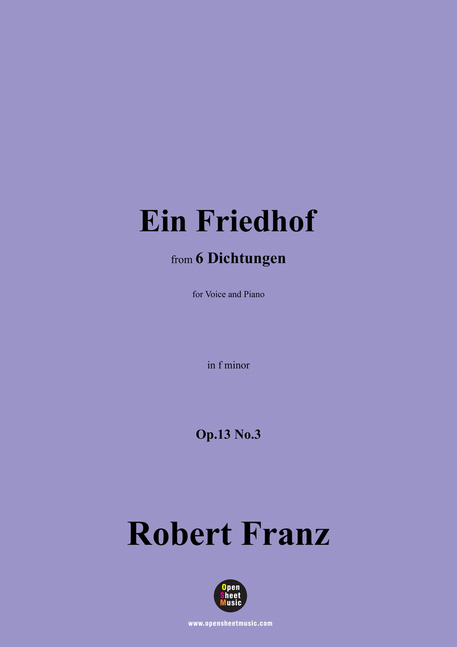 R. Franz-Ein Friedhof,in f minor Piano, Vocal scores gallery preview page 1