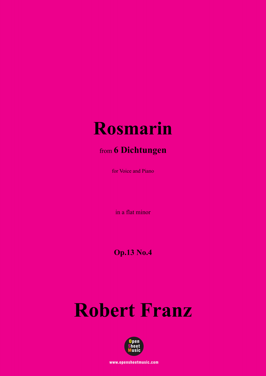 R. Franz-Rosmarin,in a flat minor Piano, Vocal scores gallery preview page 1