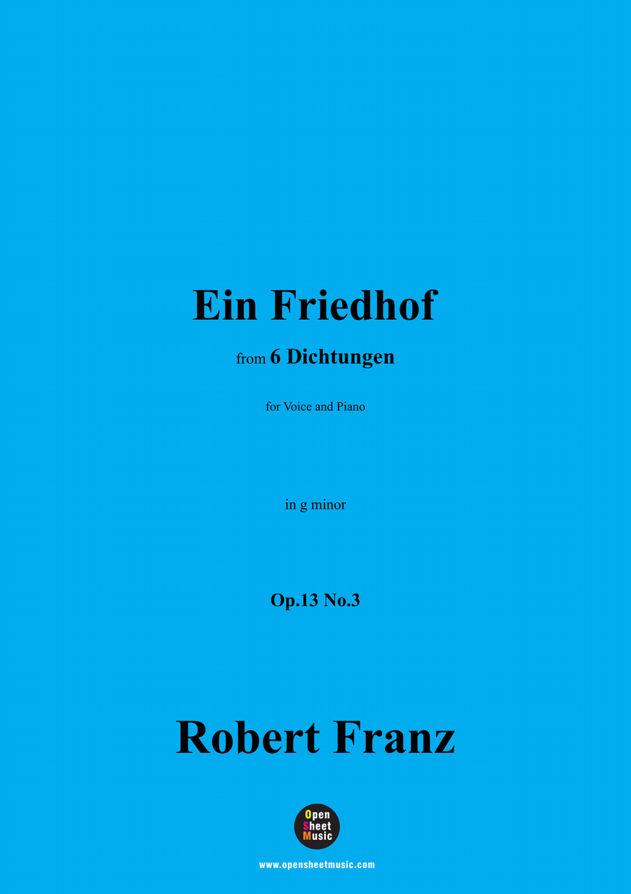 R. Franz-Ein Friedhof,in g minor Piano, Vocal scores gallery preview page 1