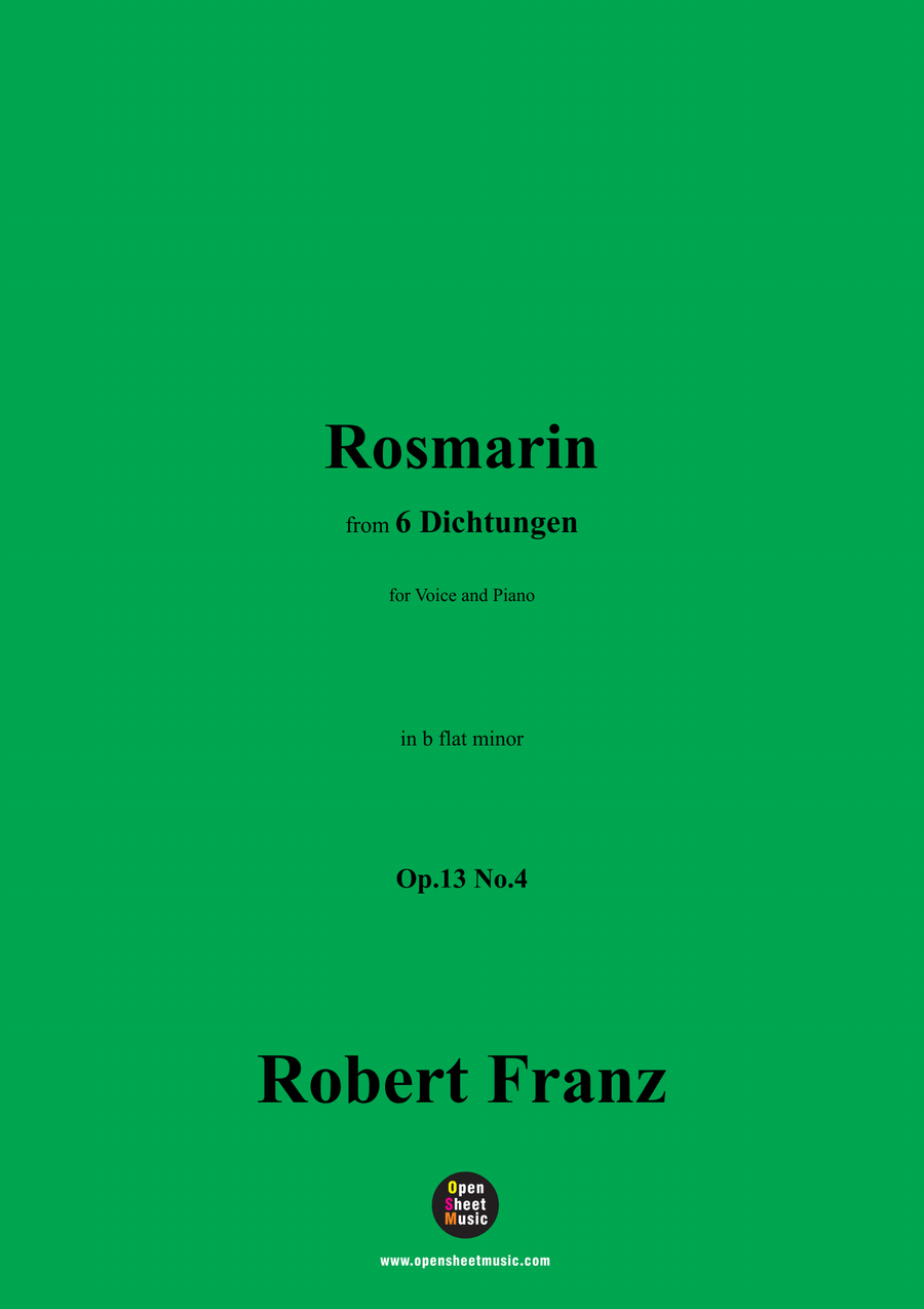 R. Franz-Rosmarin,in b flat minor Piano, Vocal scores gallery preview page 1