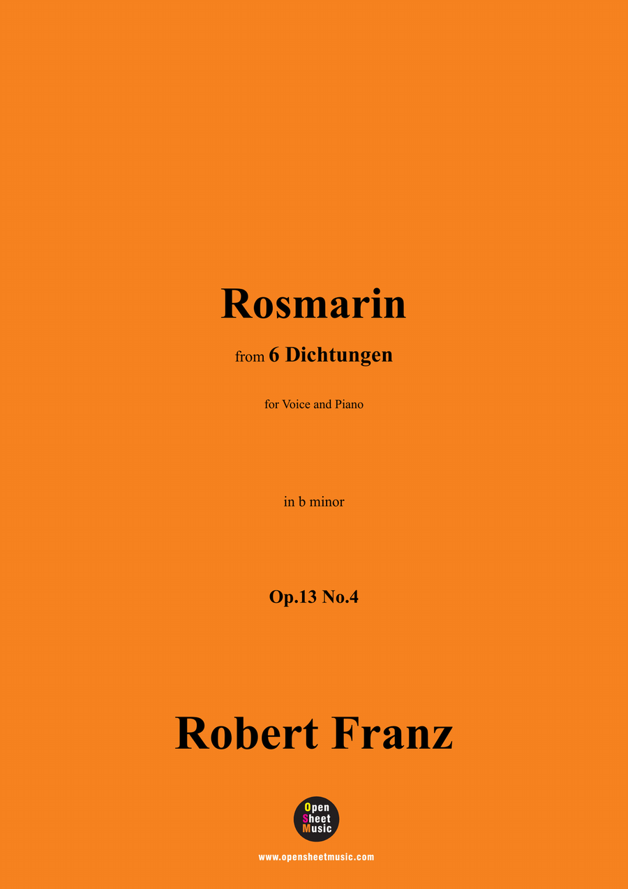 R. Franz-Rosmarin,in b minor Piano, Vocal scores gallery preview page 1
