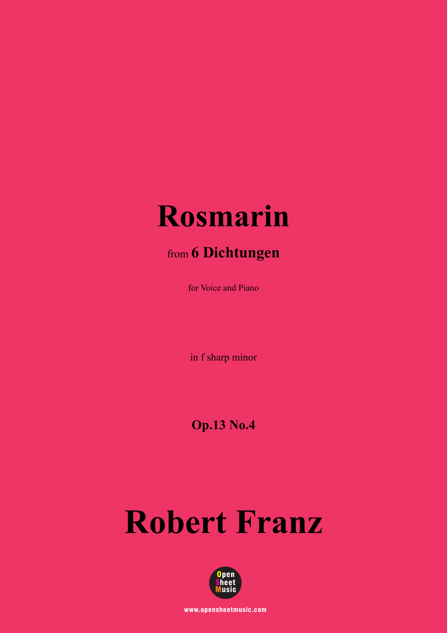 Franz-Rosmarin,in f sharp minor Piano, Vocal scores gallery preview page 1