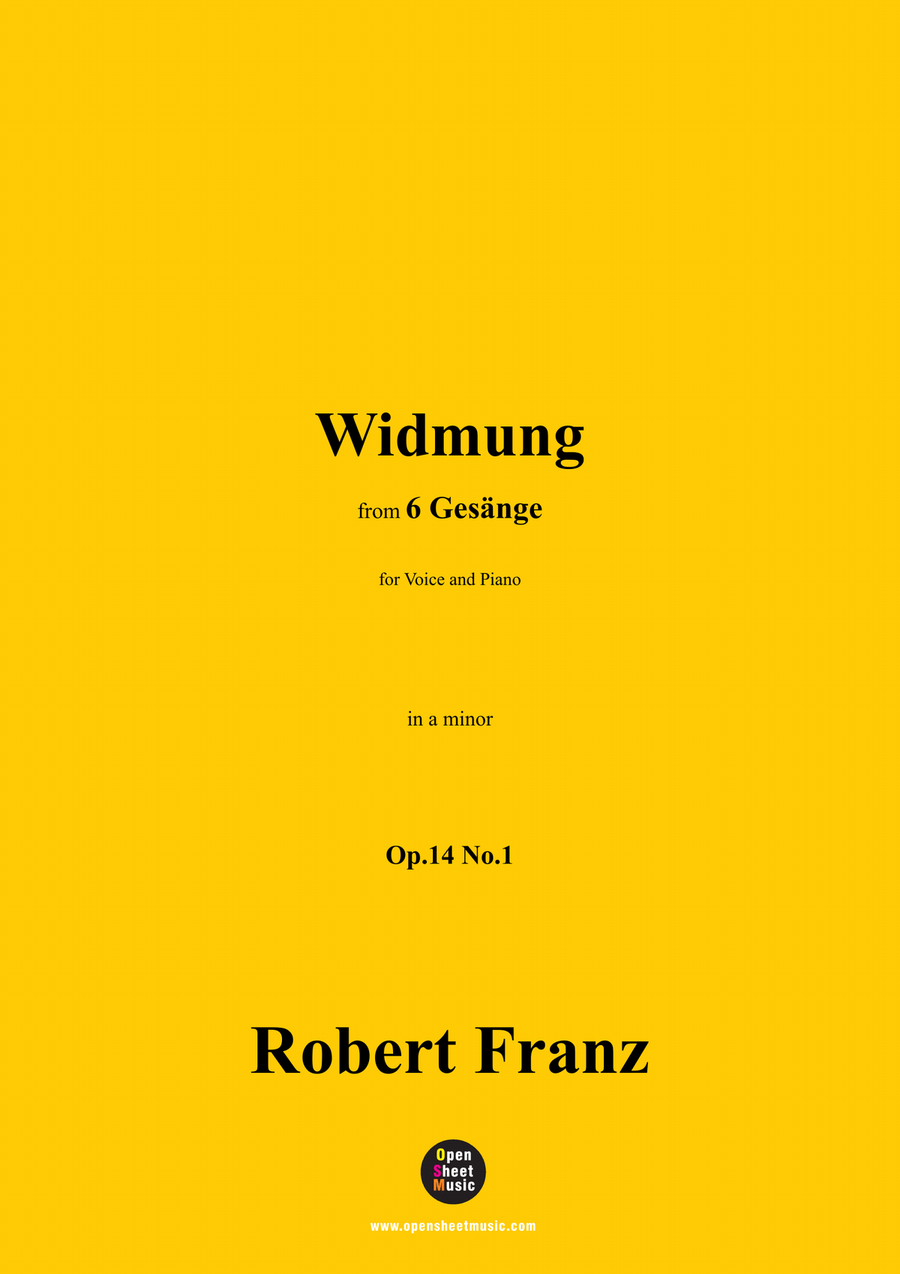 R. Franz-Widmung,in a minor Piano, Vocal scores gallery preview page 1