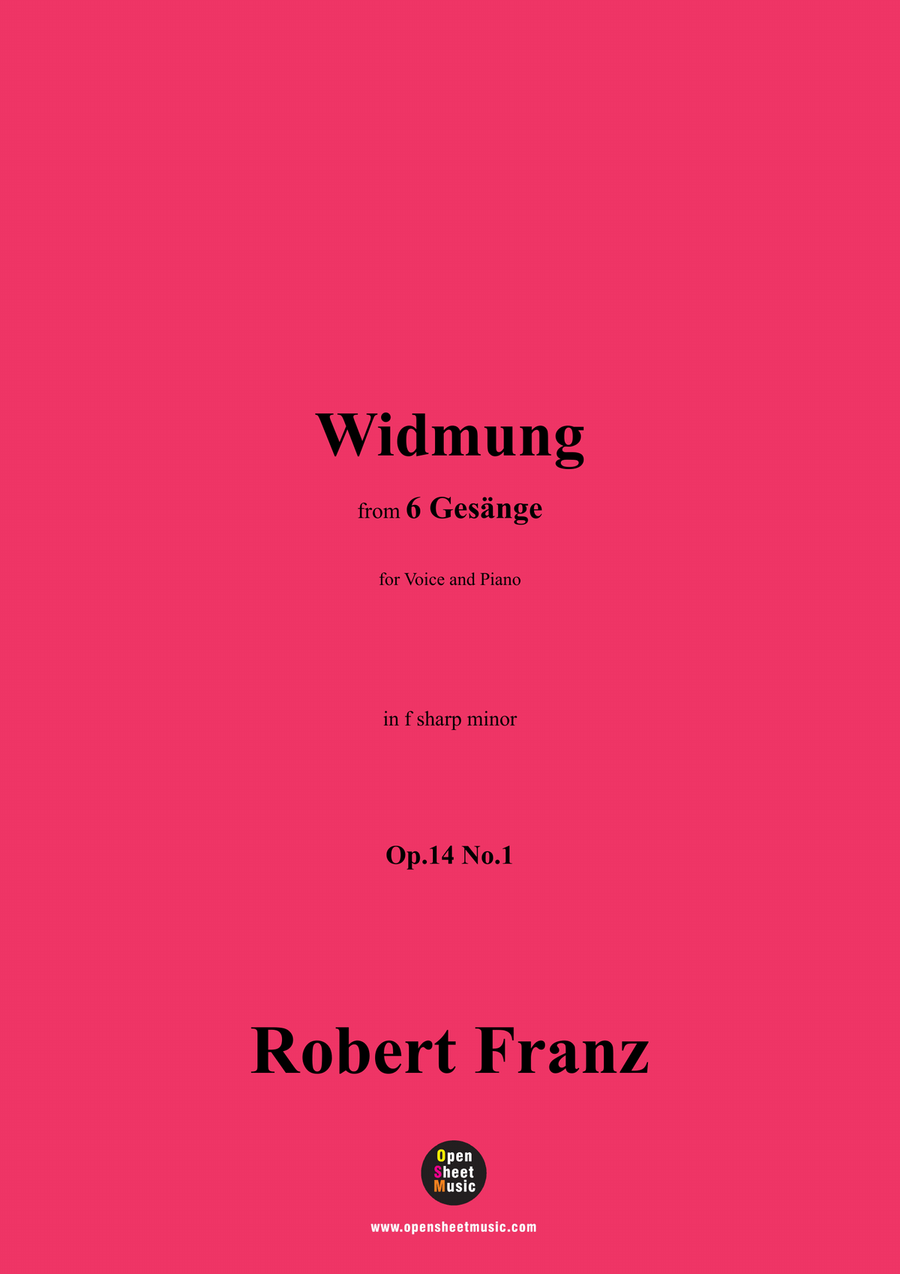 R. Franz-Widmung,in f sharp minor Piano, Vocal scores gallery preview page 1