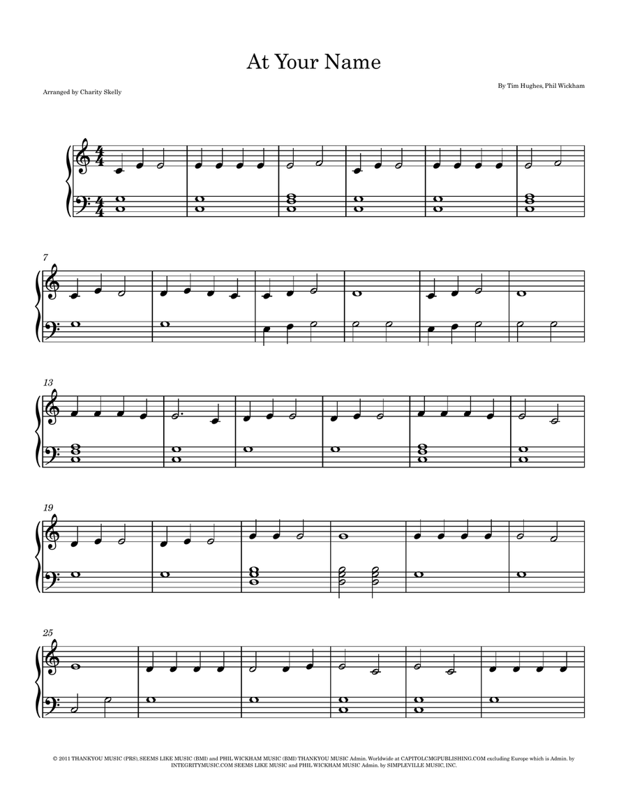 At Your Name At Your Name Easy Piano scores gallery preview page 1