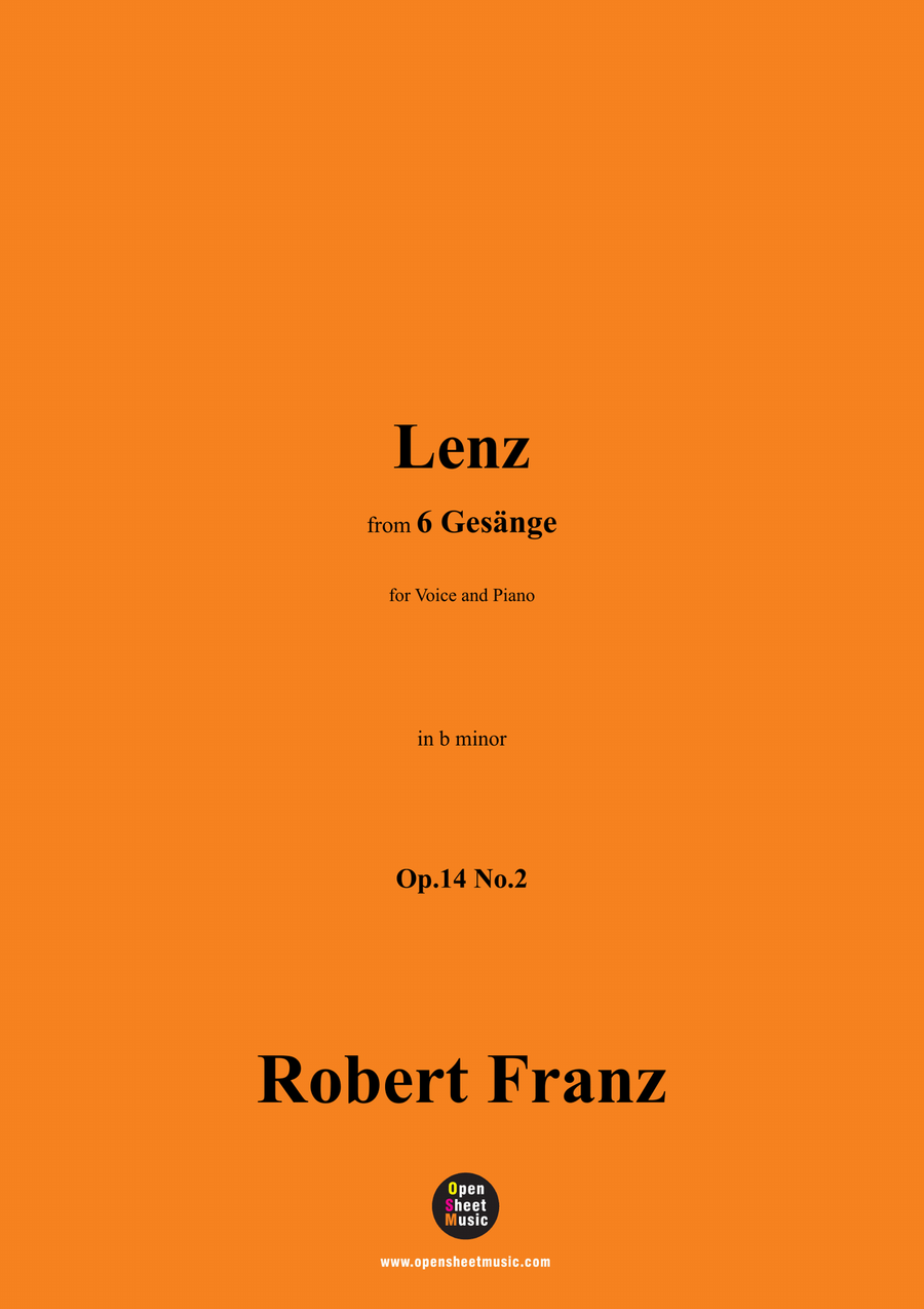 R. Franz-Lenz,in b minor R. Franz-Lenz,in b minor Piano, Vocal scores gallery preview page 1