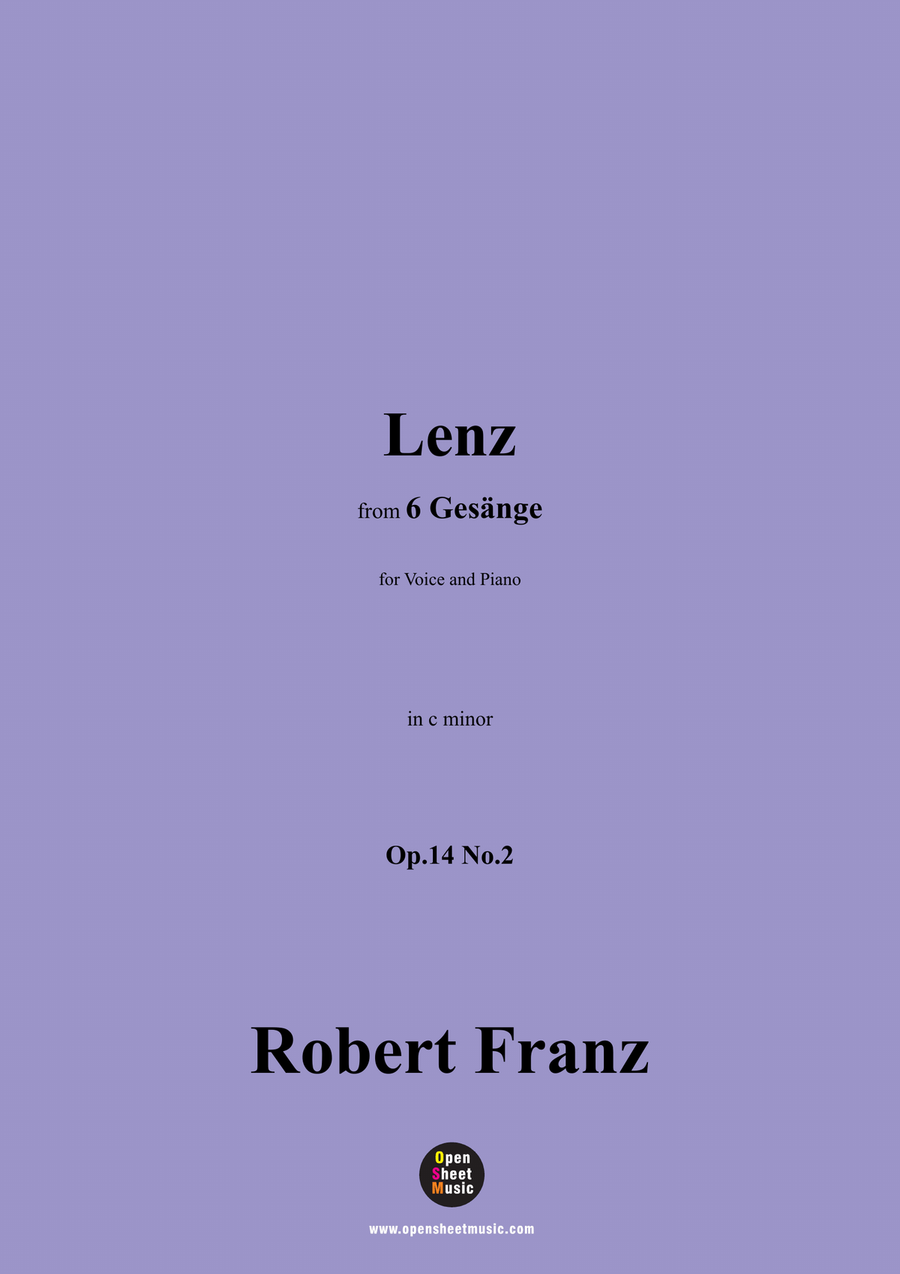 R. Franz-Lenz,in c minor R. Franz-Lenz,in c minor Piano, Vocal scores gallery preview page 1
