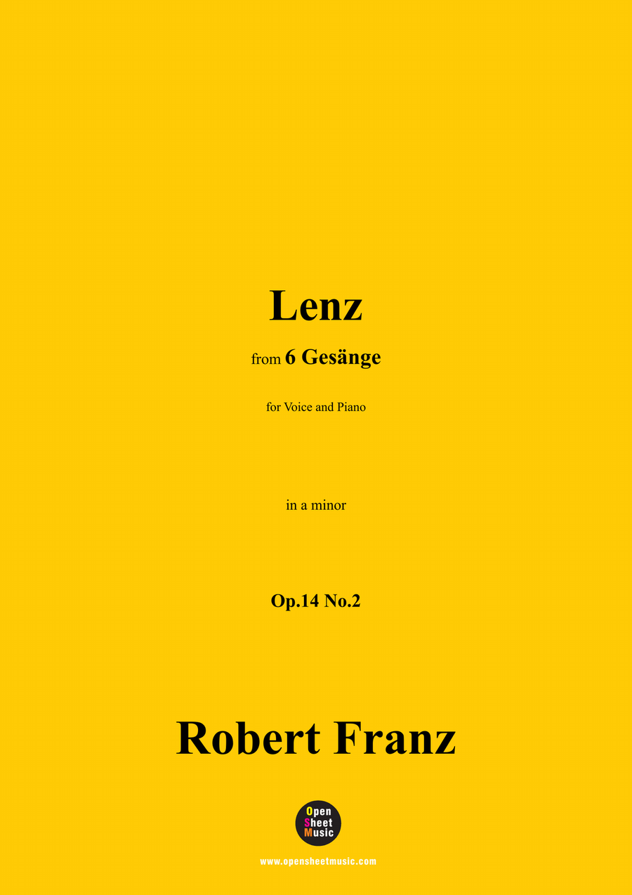 R. Franz-Lenz,in a minor R. Franz-Lenz,in a minor Piano, Vocal scores gallery preview page 1
