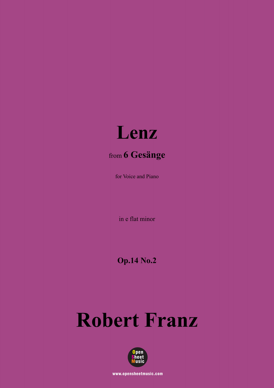 R. Franz-Lenz,in e flat minor Piano, Vocal scores gallery preview page 1