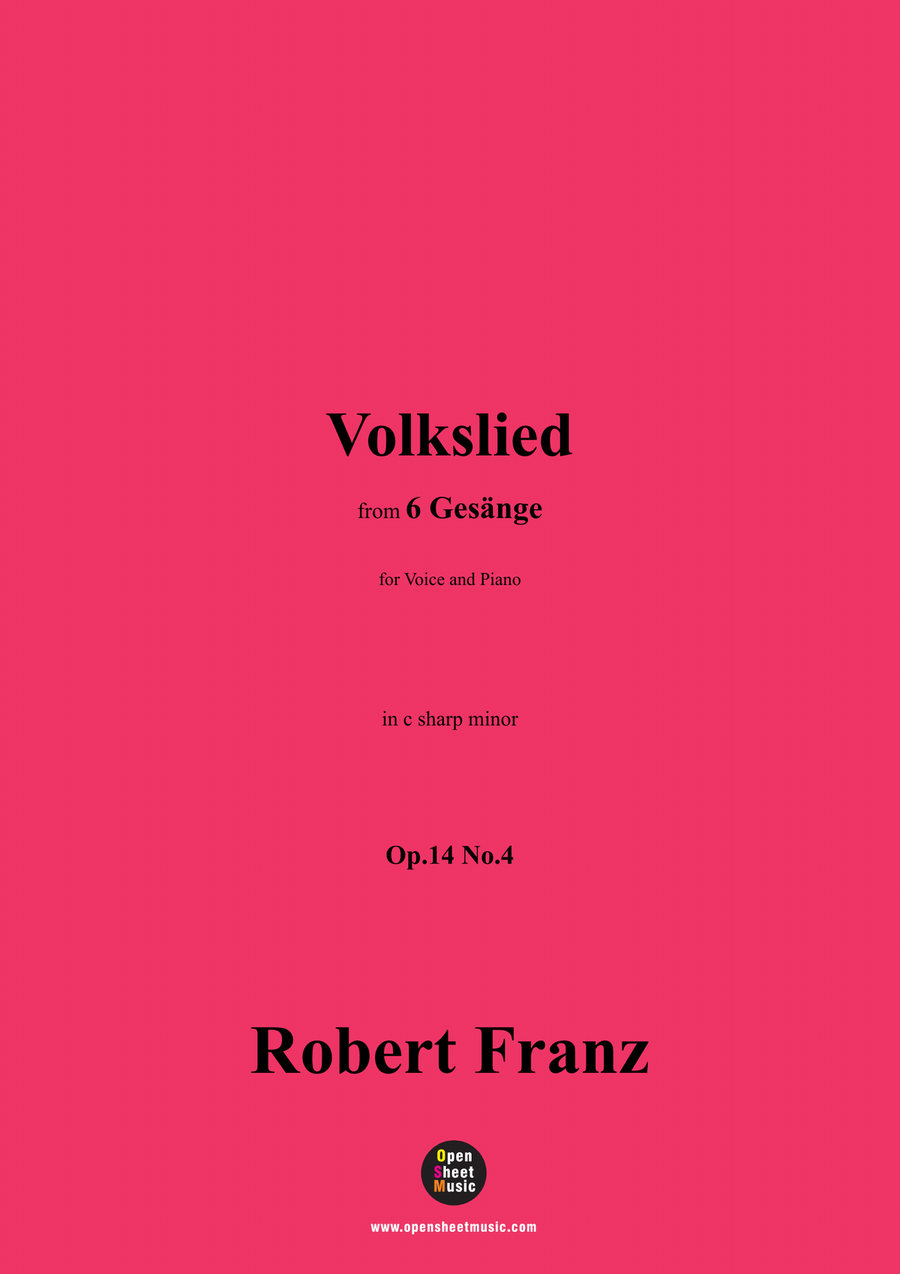 R. Franz-Volkslied,in c sharp minor Piano, Vocal scores gallery preview page 1