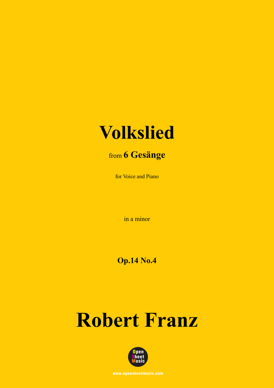 R. Franz-Volkslied,in a minor Piano, Vocal scores gallery preview page 1